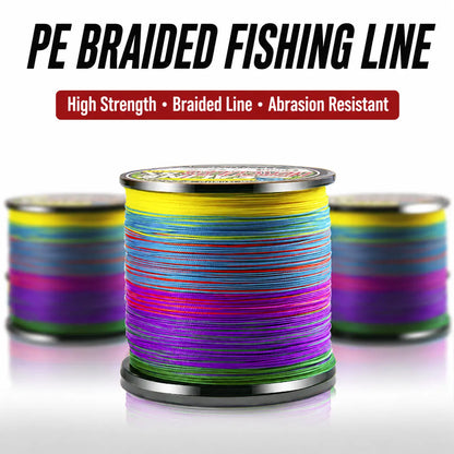 Abrasion-Resistant PE Braided Fishing Line – Multi-Color
