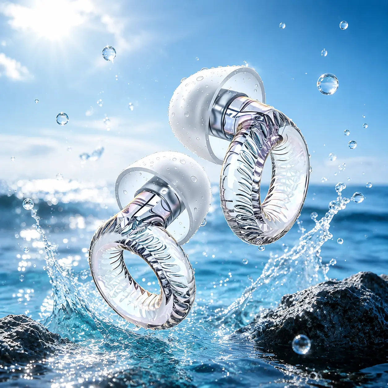 Crystal Clear Colorful Travel Noise-Reducing Earplugs