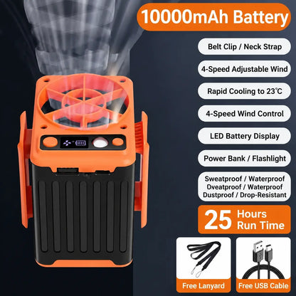 Portable Waist Fan for Outdoor Work & Hot Weather
