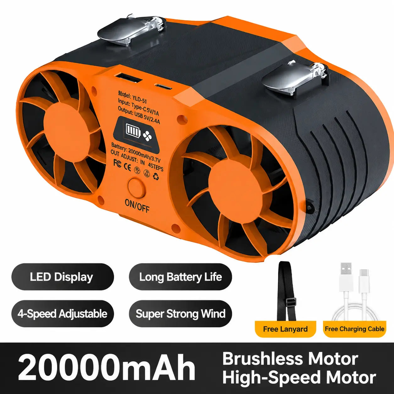 Portable Waist Fan for Outdoor Work & Hot Weather
