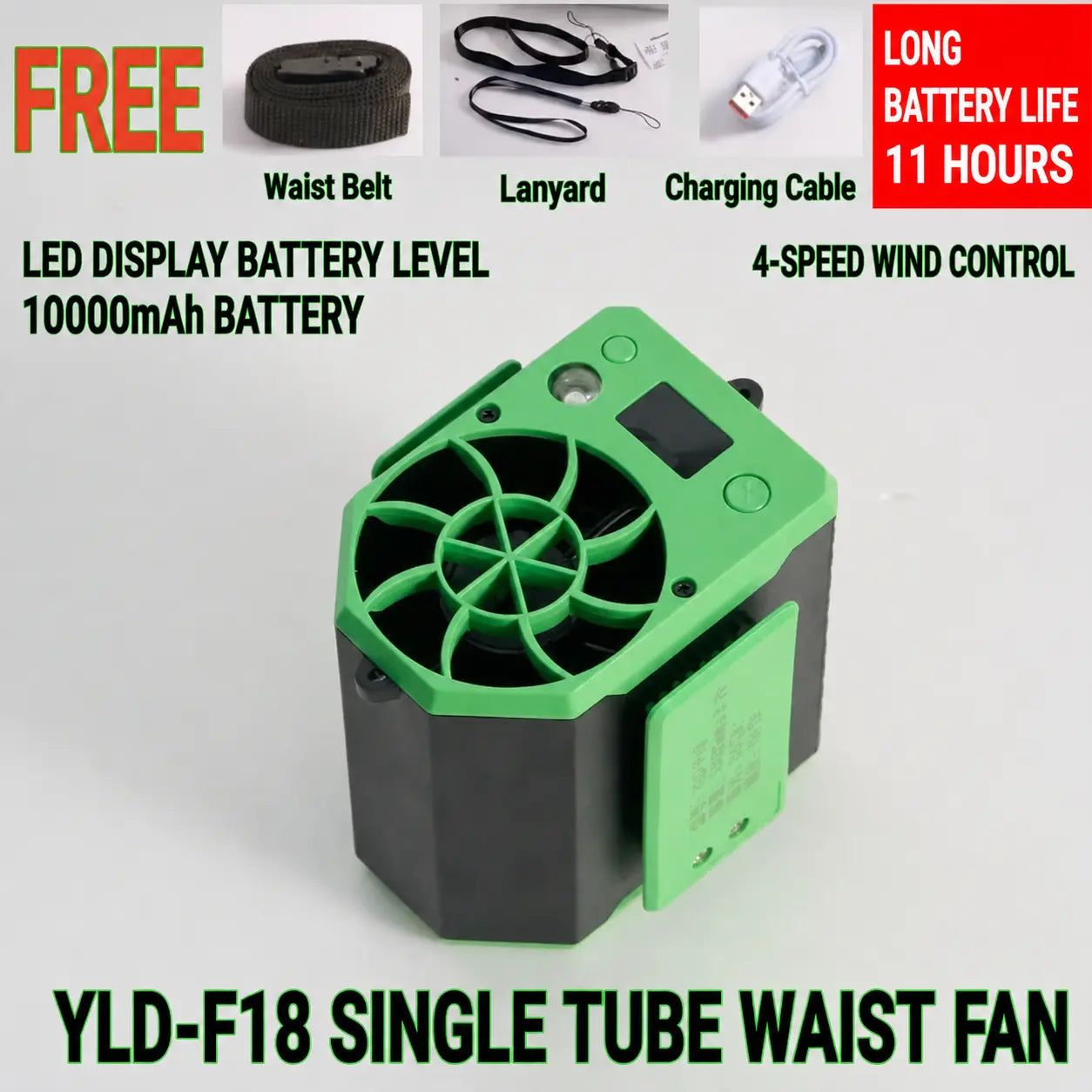 Portable Waist Fan for Outdoor Work & Hot Weather